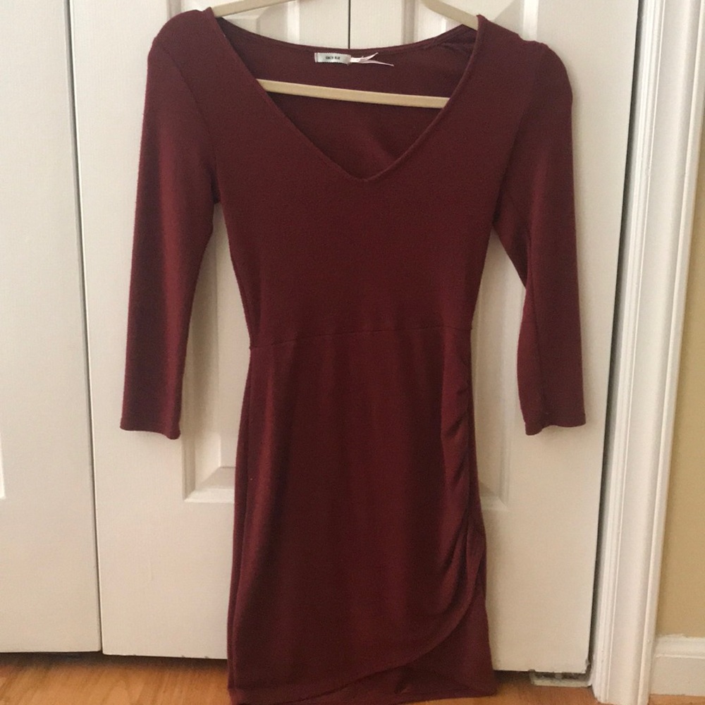 Maroon mini dress